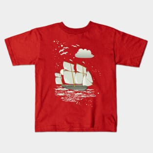 Ancient Viking sailboat Kids T-Shirt